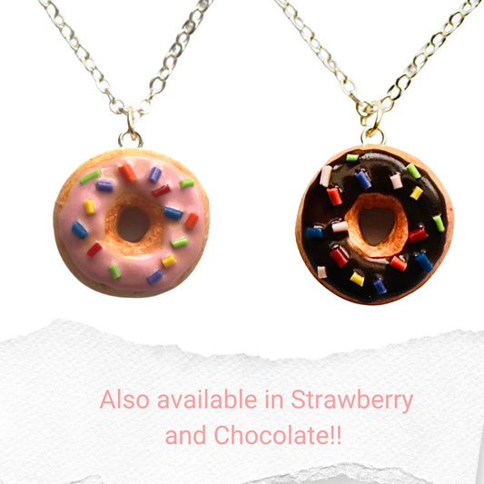 Donut Necklace - Strawberry or Chocolate